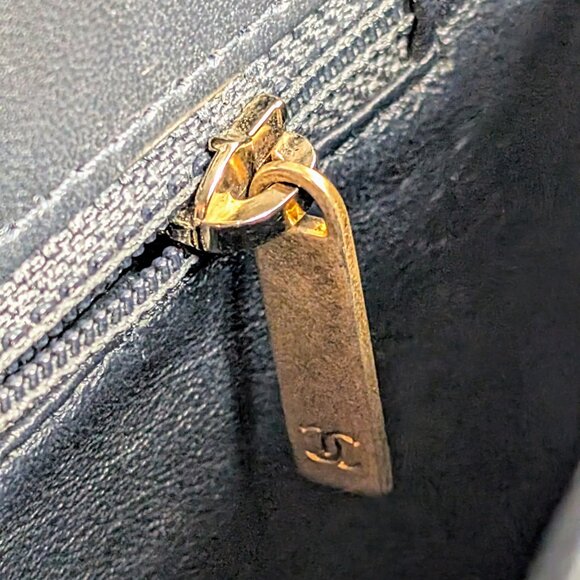 Chanel Two Tone Gray Navy Large Double Flap Bag - Picture 11 of 16